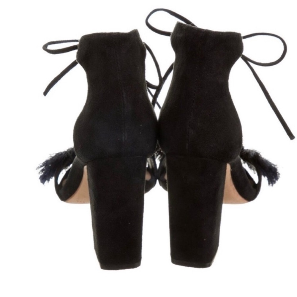 Loeffler Randall Black Heels with Colorful Pom Poms - Picture 4 of 5